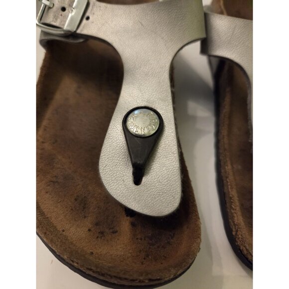 BIRKENSTOCK Youth Girls Gizeh Thong Birko-Flor Sandals Silver 30 Size US 12 12.5 - Picture 2 of 16